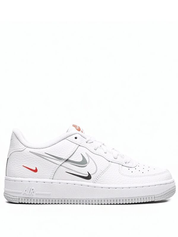 Nike Air Force 1 Low Multi Swoosh White Particle Grey Photon Dust Bright Crimson
