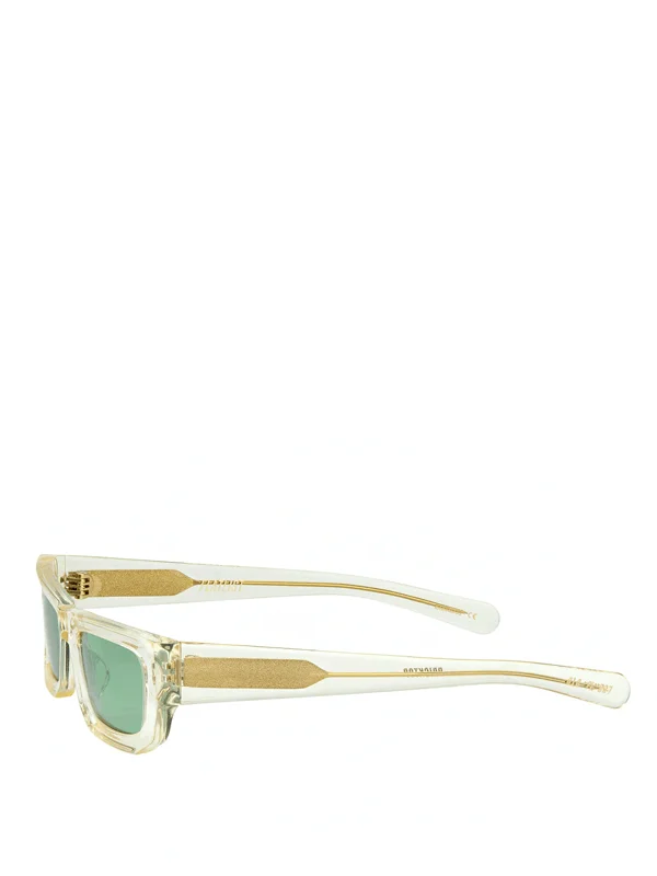 CRYSTAL YELLOW SOLID TEAL LENS.