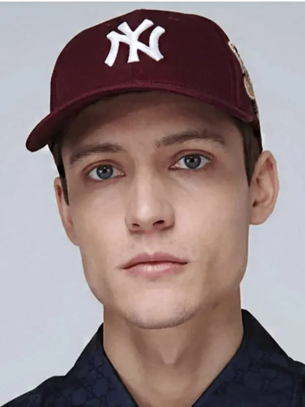 Gucci NY Yankees Embroidered Butterfly Baseball Cap Burgundy 2
