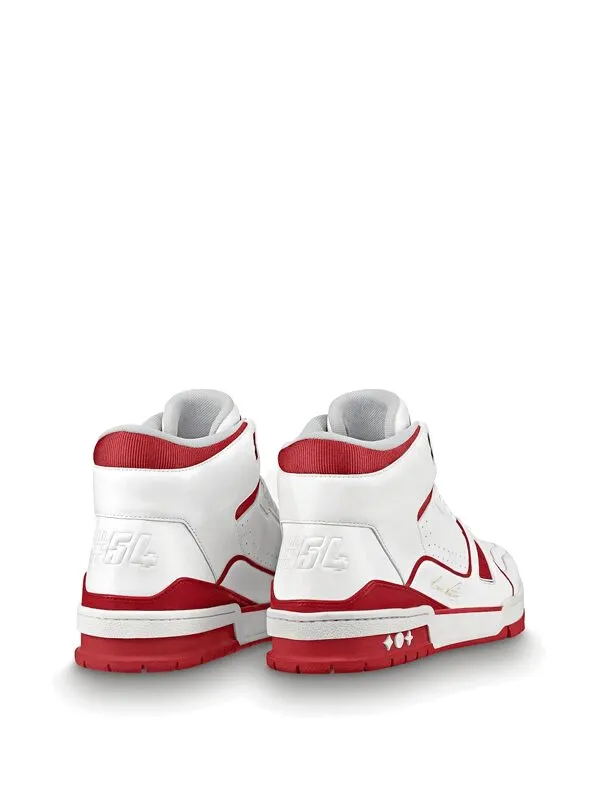 Louis Vuitton Trainer Sneaker Mid White Red