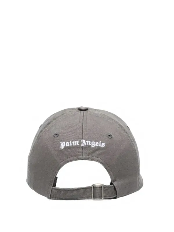 Palm Angels Embroidered Logo Cap Gray White