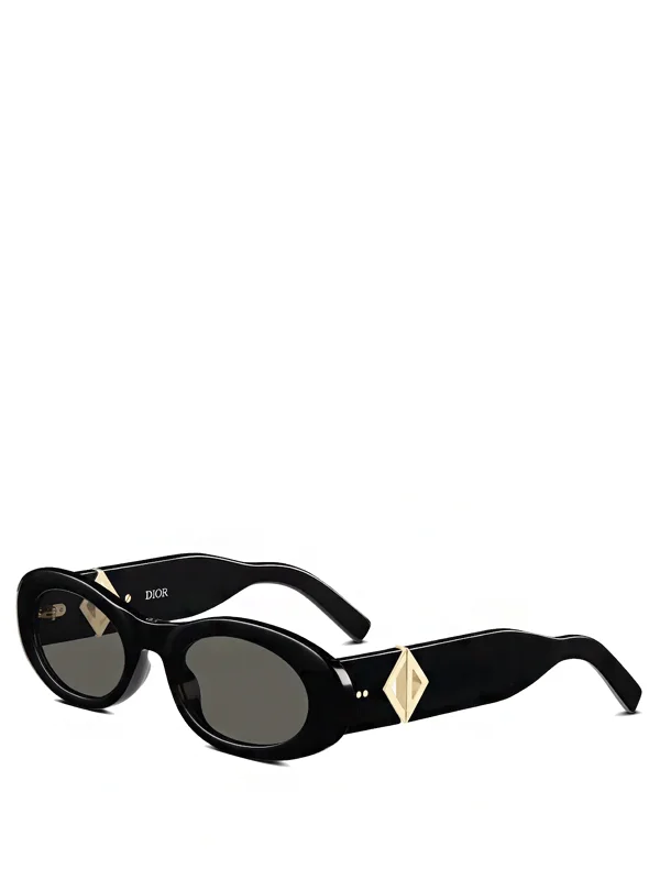Dior x CACTUS JACK CD Diamond R1I Rounded Sunglasses Black.