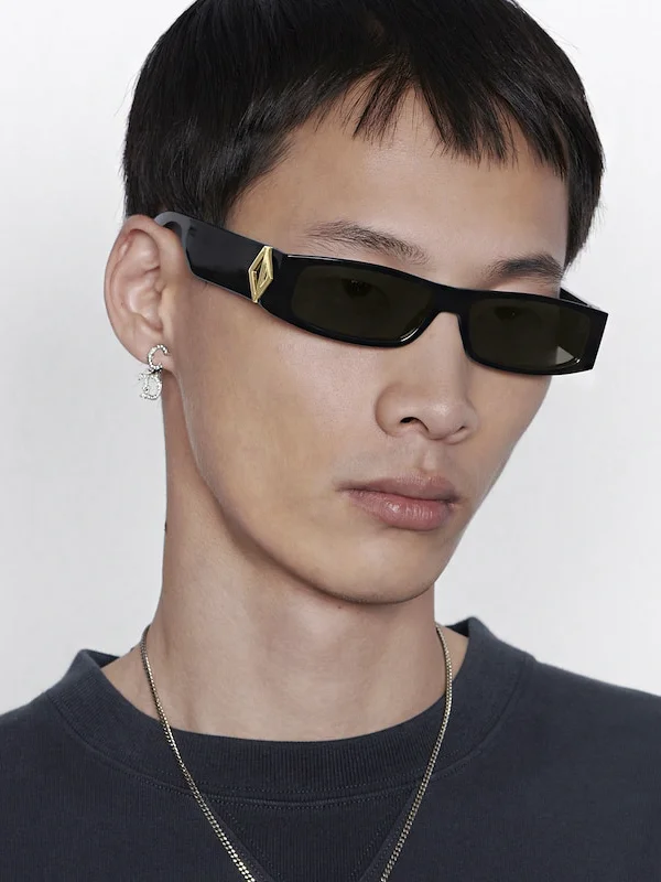 Dior x CACTUS JACK CD Diamond S1I Rectangular Sunglasses Black.