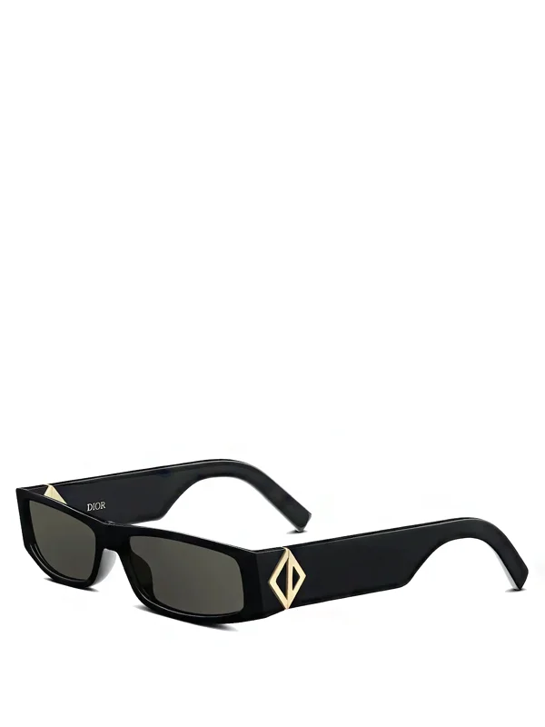 Dior x CACTUS JACK CD Diamond S1I Rectangular Sunglasses Black.
