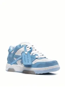 OFF-WHITE OOO Low Out Of Office Suede White Light Blue Original São Paulo 