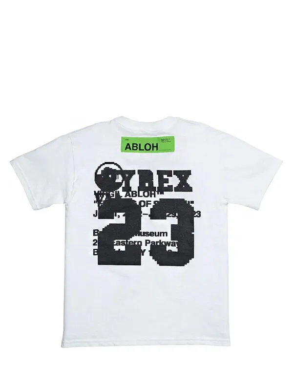 Virgil Abloh Brooklyn Museum Youth FOS CAT Pyrex T shirt White