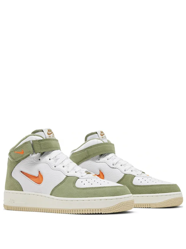 Air Force 1 Mid QS Olive Green and Total Orange.