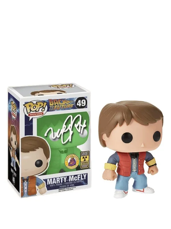 Funko Pop Movies Back To The Future Marty McFly Plutonium Glow Signed By Michael J. Fox LE 200 Figure 49