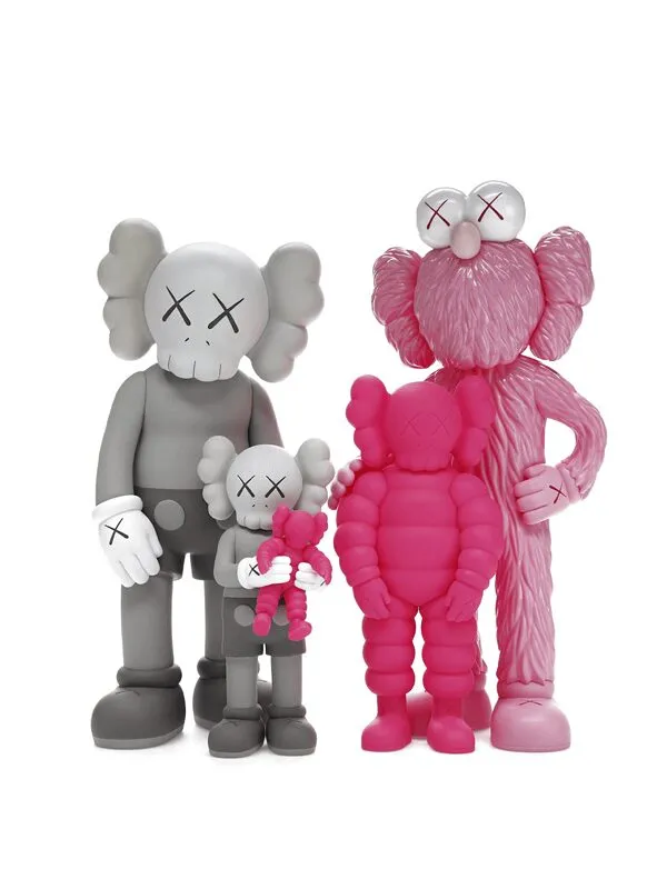 KAWS Family Vinyl Figures Set Grey Pink