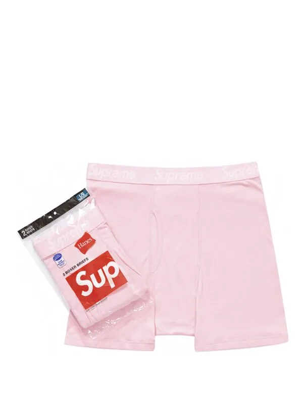 Supreme Hanes Boxer Briefs 2 Pack Pink