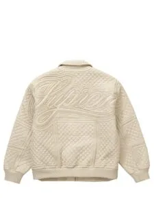 Supreme Studded Quilted Leather Jacket White Original São Paulo