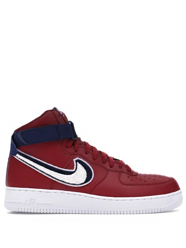 Nike Air Force 1 High 3D Chenille Swoosh Red White Blue