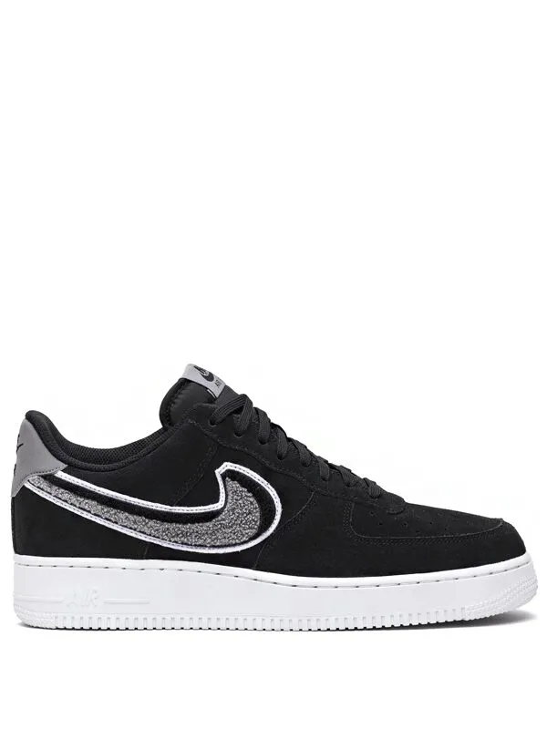 Nike Air Force 1 Low 3D Chenille Swoosh Black Cool Grey