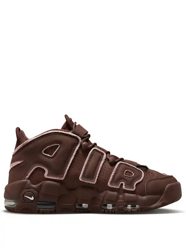 Nike Air More Uptempo Dark Pony and Soft Pink.