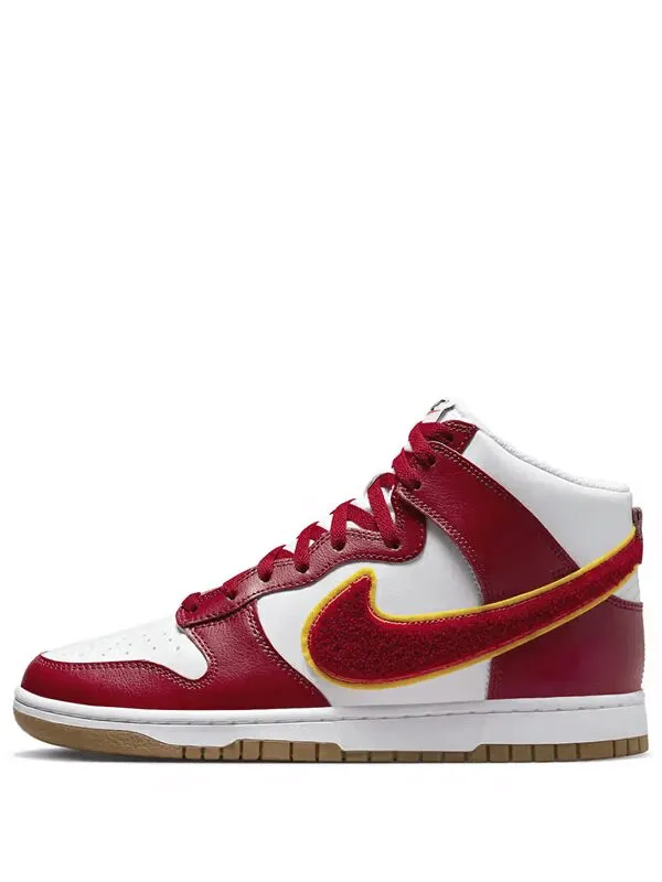 Nike Dunk High Chenille Swoosh White Gym Red