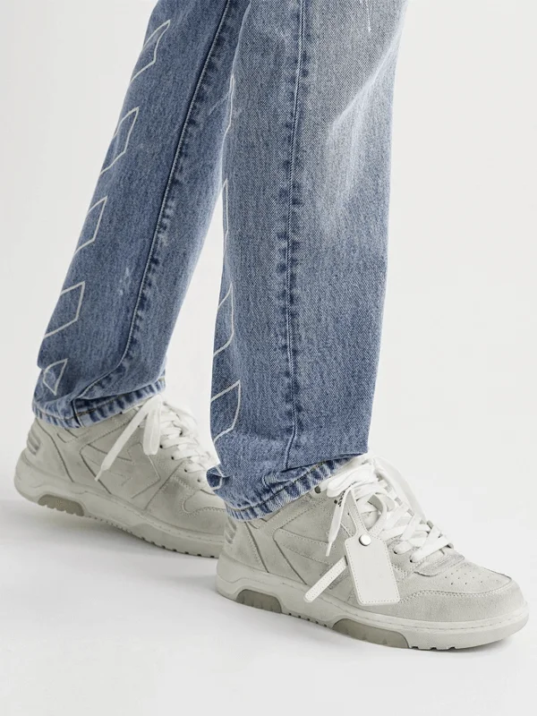 Off White Out Of Office Low Distressed White