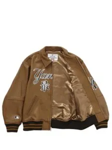 Supreme New York Yankees Kanji Leather Varsity Jacket Brown Original São Paulo