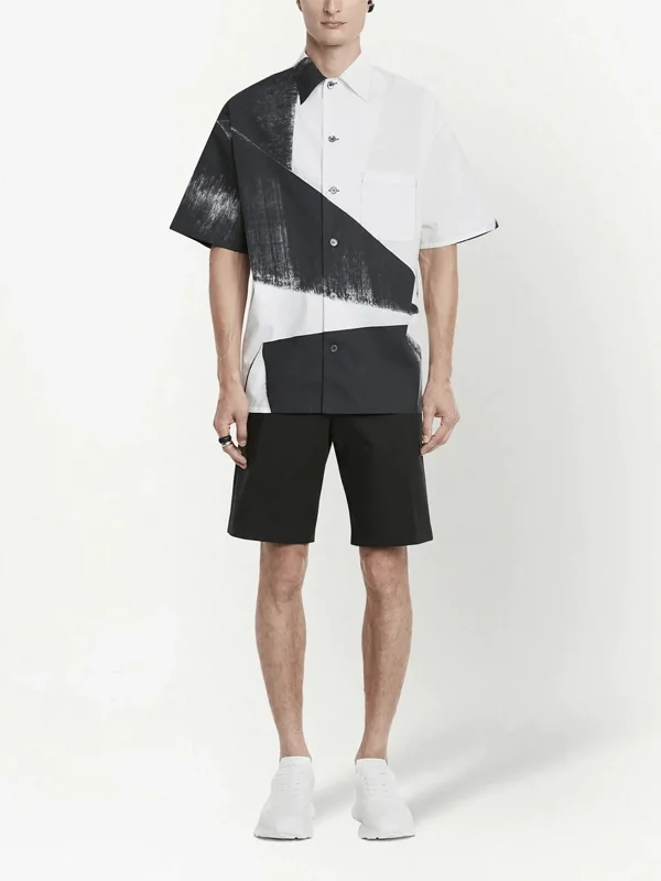 Alexander McQueen Camisa Mangas Curtas Estampada